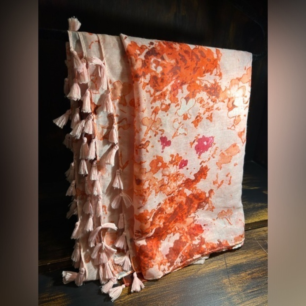 Peter Som Shawl | Wrap | Scarf | Pink Orange Tones | Designer